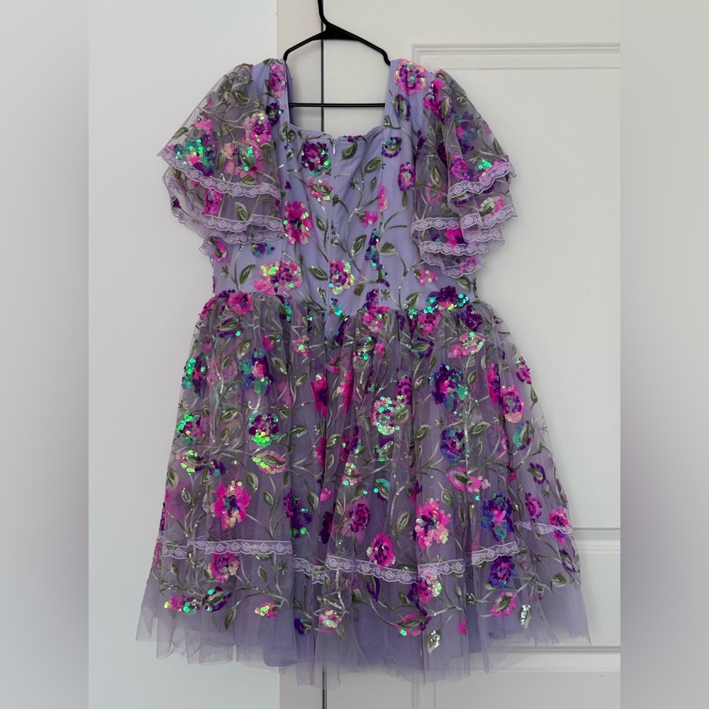 JessaKae Lavender Dress with Pink and Green Sequins - Picture 7 of 8